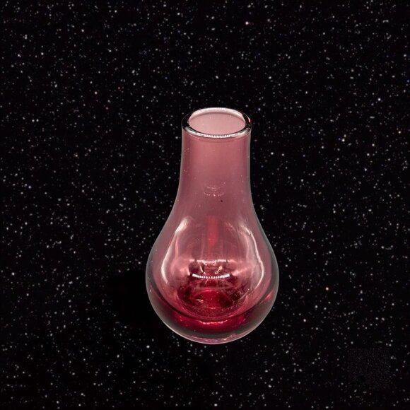 Studio Art Glass Vase Amethyst Purple Vintage Bud Vase 5”T 1”w - Picture 3 of 10